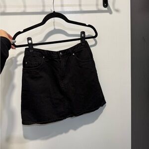 Divided Black Mini Skirt